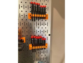 wiha 7-piece screwdriver pegboard mounts 3d print model - Mito3D