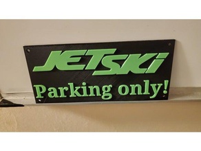 sign jetski parking only 3d print model - Mito3D