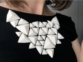 triangular necklace print fabric triangle tulle 3d print model - Mito3D
