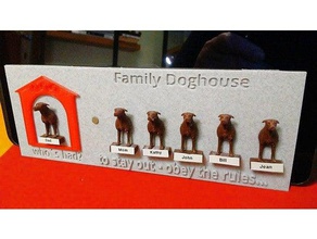 familien hundeh tte família casa de cachorro casinha familie divertido hundehaus hundeh&uuml piada spa&szlig spiele 3d print model - Mito3D