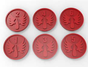 blood angels objective markers 40k company death marines space warhammer wh40k 3d print model - Mito3D