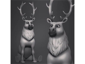chonky deer animals art cartoon character christmas cute funny sculpt zbrush 3d print model - Mito3D