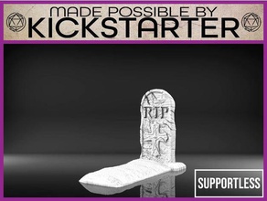 tombstone - tabletop scatter terrain dead death dnd dungeons dragons fantasy game gaming mini miniature rip rpg stone tomb 3d print model - Mito3D