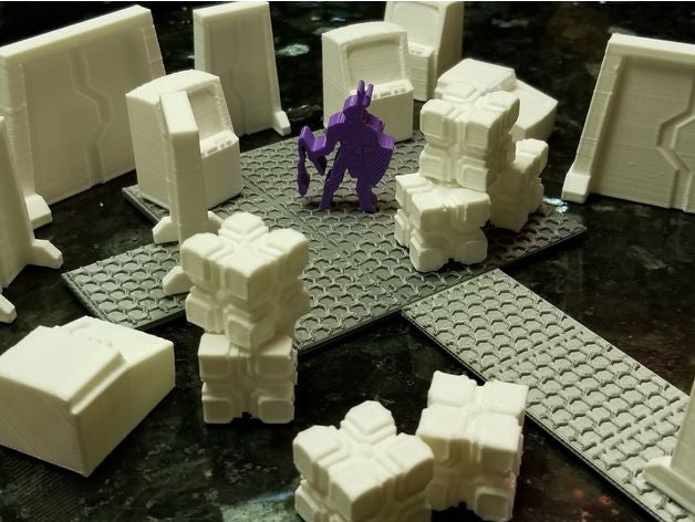 modulaire futuriste tuiles remixé meepleverse des jeux de société meeples poche tactiques scifi l'espace terrain wargame wargaming 3D print model - Mito3D