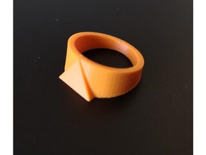 triangle signet jewelry ring 3d print model - Mito3D