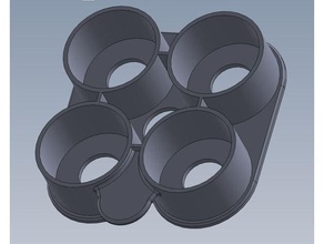 cup holder becherhalter joghurt tray quadro 3d print model - Mito3D