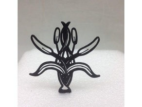 plantain flower 2d art jewelry 3d print model - Mito3D