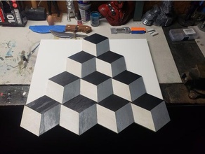 3d - 2d cube project multi color print art pattern wall mount 3d print model - Mito3D