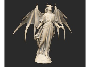 winged angelic demon statue angel call cthulhu demonic sculpture 3d print model - Mito3D