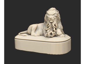 tentacled lion statue cthulhu call sculpture tentacle 3d print model - Mito3D
