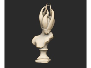 tentacled woman bust sculpture cthulhu call female statue tentacle 3d print model - Mito3D
