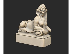 Sphinx-Statuen x3 cthulhu nennen Skulptur Schädel sphynx statue Zähne Zunge 3d print model - Mito3D
