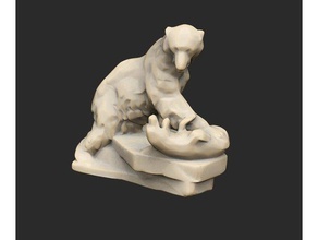 polar bear statue call cthulhu hunting seal 3d print model - Mito3D