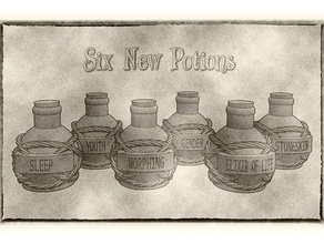 potion flasks bottles pack 3 dungeons & dragons pathfinder other fantasy tabletop games cosplay prop dnd dungeons&dragons elixir life elixirs flask gender heal pots healing larping morphing potions sleep stoneskin warhammer youth 3d print model - Mito3D