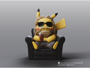pikachu x thor pokemon anime personaggio di carino fanart figura figurina figure andare la scultura 3d print model - Mito3D