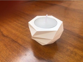 hexa low poly suporte de vela - candelabro, encantam castiçal hexágono hexagonal da base dados prisma prateleira lowpoly baixa contagem polígonos 3d print model - Mito3D