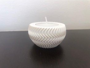 wave star patern candle holder - candelabro con patron ondulado candleholder spiral 3d print model - Mito3D