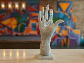 rodin-voronoi-Skulptur, die Rechte hand pierre jacques wissant meshmicer meshmixer rodin Skulptur voronoi 3d print model - Mito3D