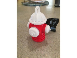 fire hydrant dog bag dispenser container thread two color 3d print model - Mito3D