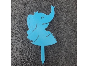 Kuchen-topper elefante baby-Dusche baby Kuchen Elefanten fiesta party 3d print model - Mito3D