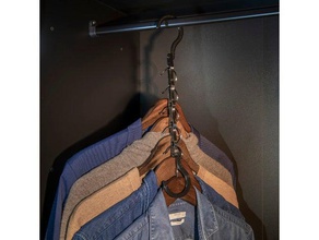 space-saving cascading coat hanger - 5 1 5-in-1 cabinet closet clothing compact hang jacket multiple parts organize organizer pants shirt shirts wardrobe 3d print model - Mito3D