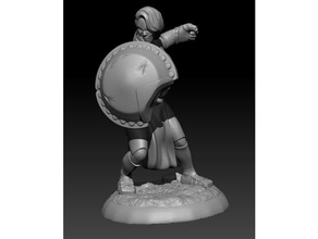 shield cleric - remix female paladin 28mm dnd miniature dungeons dragons roleplaying rpg tabletop 3d print model - Mito3D