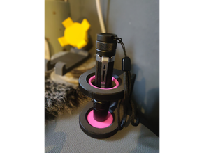 flashlight stand holder wallmount 3d print model - Mito3D