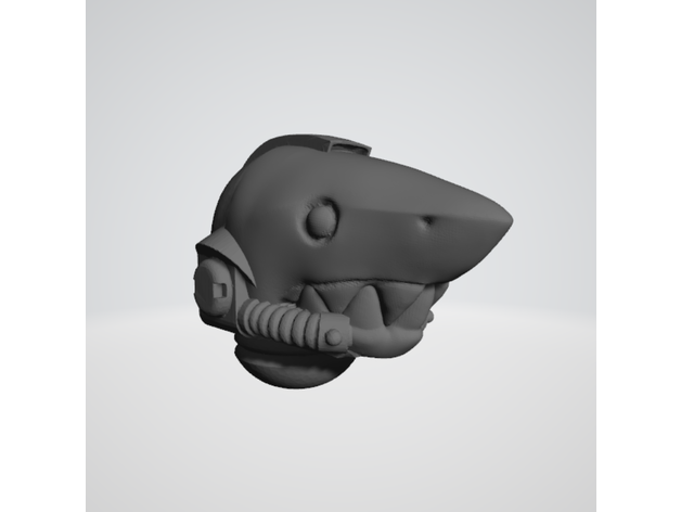 space shark kask 40k marine warhammer 3D print model - Mito3D