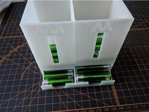 battery dispenser dual aaa & aa simplified printing holder batteries 3d print model - Mito3D