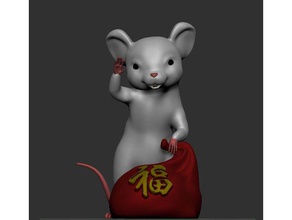 ano do rato o coreano de sorte mouse 3d print model - Mito3D