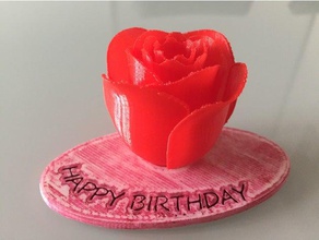 happy birthday stand rose 3d print model - Mito3D