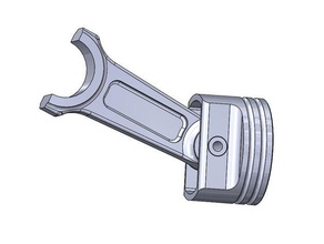 piston rod coat hook automotive car coaster coathook engine mechanical 3d print model - Mito3D
