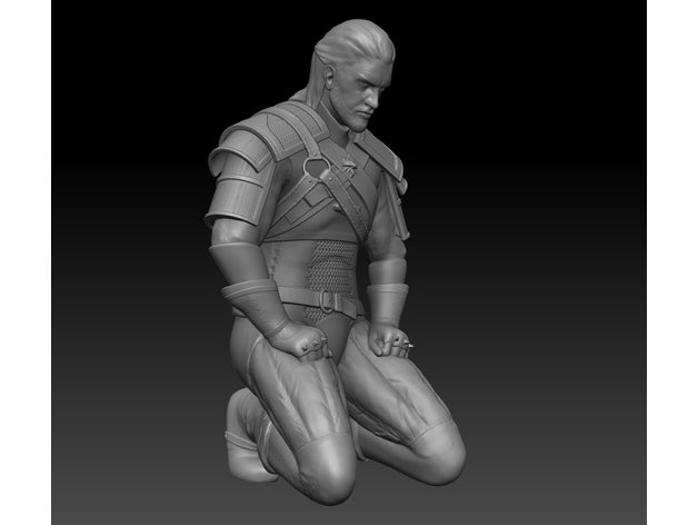 geralt meditating remix character fanart figure statue witcher 3D print model - Mito3D