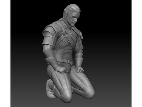 geralt meditando remix carácter fanart figura la estatua the witcher 3d print model - Mito3D