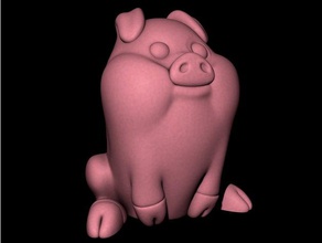waddles easy print no support animal cartoon figure gravity falls model pig sculpture supportless 3d print model - Mito3D