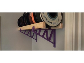filament shelf bracket display shelves support wall 3d print model - Mito3D