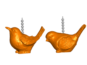 duas aves de puxar cadeia bola chaveiro knob fob remates pássaro puxe a corrente corda 3d print model - Mito3D
