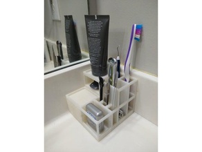 bathroom organizer razor shelf toiletries toothbrush 3d print model - Mito3D