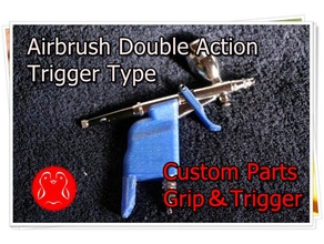 custom parts-grip trigger divent airbrush double action type grip 3d print model - Mito3D