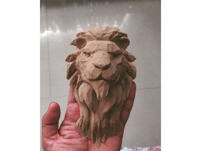 cabeza de león lowpoly 3d print model - Mito3D
