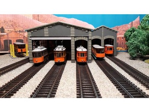 tram shed h0 ho scale trains train 3d print model - Mito3D