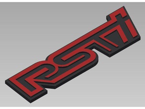 subaru rsti logo de badge 25 rs ej20g grille impreza 3d print model - Mito3D