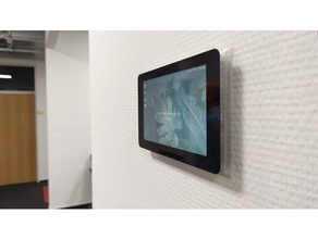 wall-mount raspberry pi touchscreen + neopixel display mount meeting room 3d print model - Mito3D