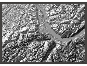 lake thun region relief bern berner oberland bernese jaxa niesen map switzerland thunersee 3d print model - Mito3D