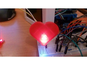 cuore led 5mm di luce a 3d print model - Mito3D