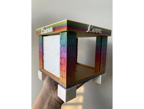 lithophane brick box bottom 3d print model - Mito3D