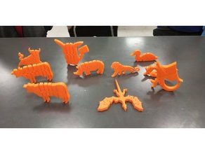 cut hinge articulation einem Befehl aritculated artikuliert vorgeformte Tiere Artikulation 3d print model - Mito3D