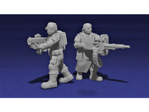 teknoloji Dublörler askeri piyade dünya 28 mm cyberpunk cyborg scifi masa üstü wargaming warhammer 40k 3d print model - Mito3D