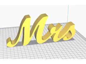 mariage de mr & mrs sommet la table décor mr&mme 3d print model - Mito3D