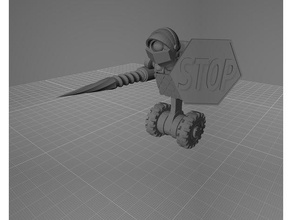 segway robot junk knight 28mm cyberpunk lance mech science fiction scifi 3d print model - Mito3D